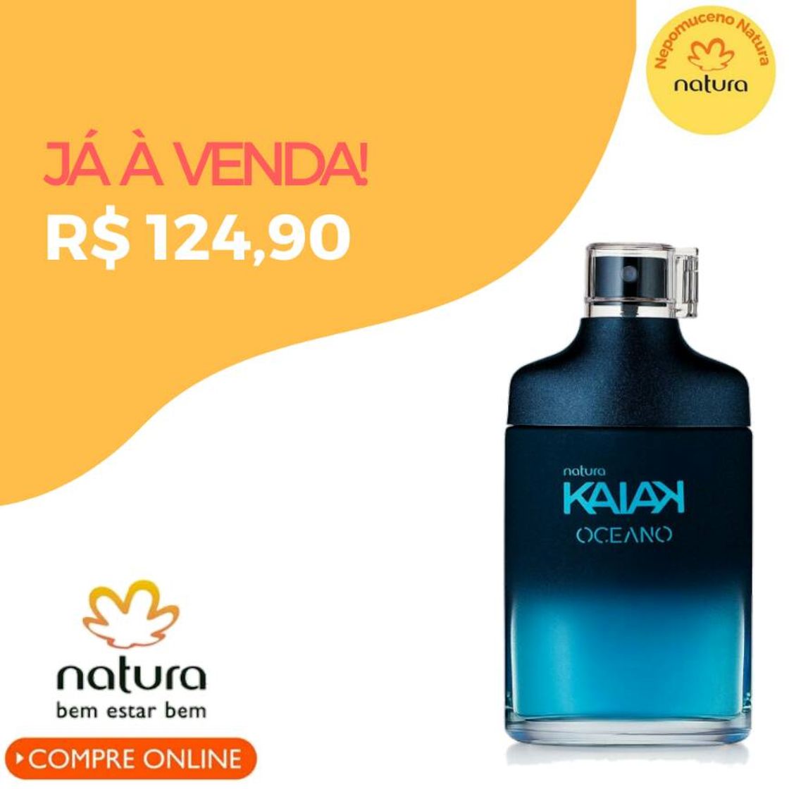 Fashion Desodorante Colônia Kaiak Oceano Masculino - 100ml
