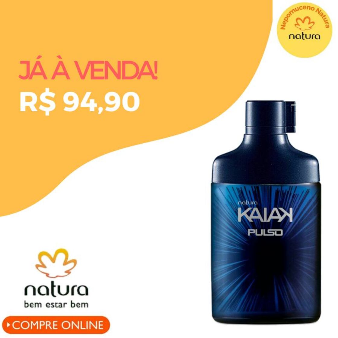 Fashion Desodorante Colônia Kaiak Pulso Masculino - 100ml
