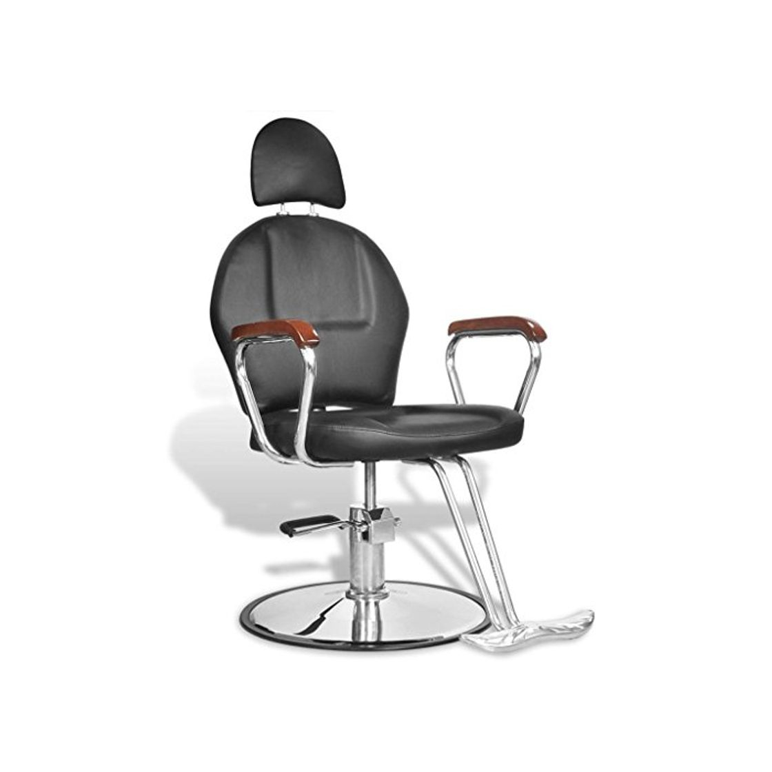 Producto vidaXL Silla Peluquería Reposacabezas Cuero Artificial Negra Asiento Barbería