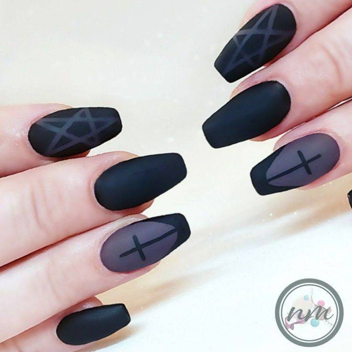 Fashion Matte Black Pentagram