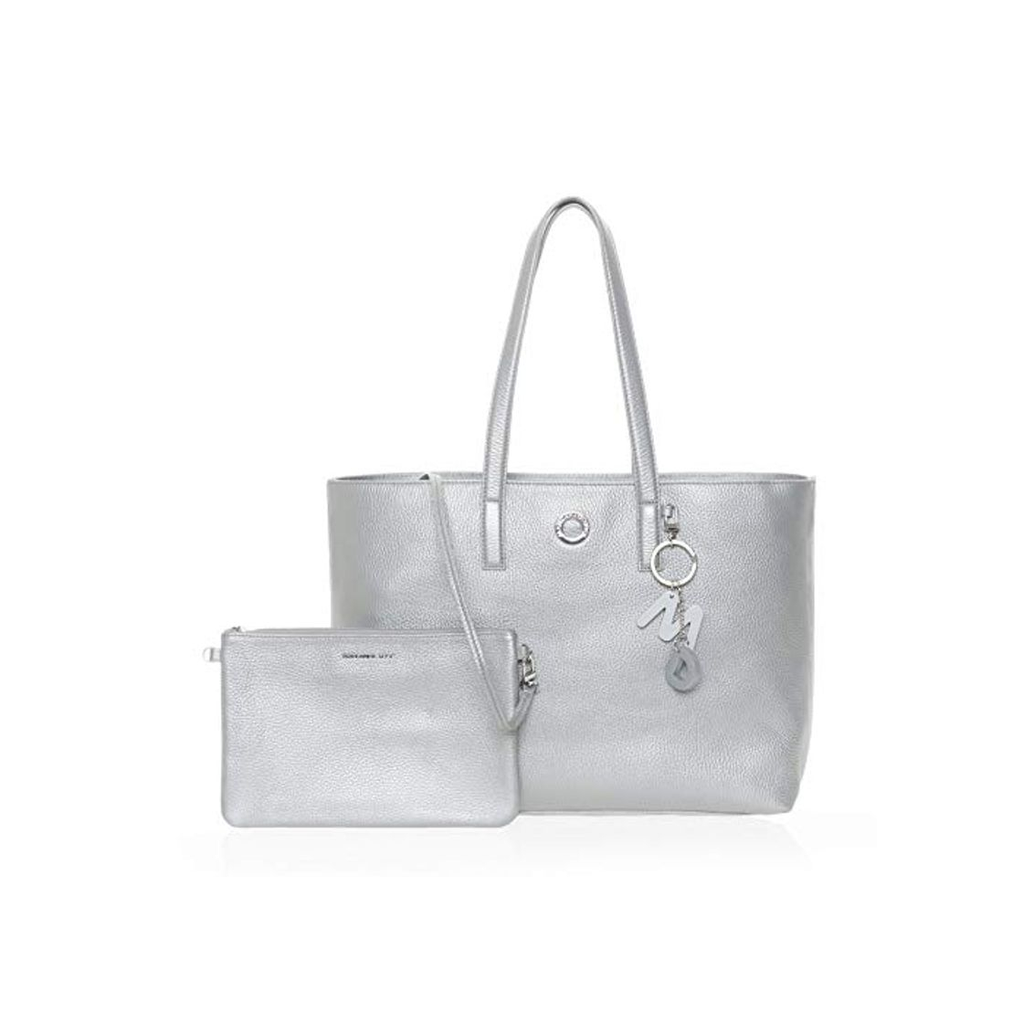 Moda Mandarina Duck Mellow Lux Tracolla, Bolsa de mensajero para Mujer, Plateado