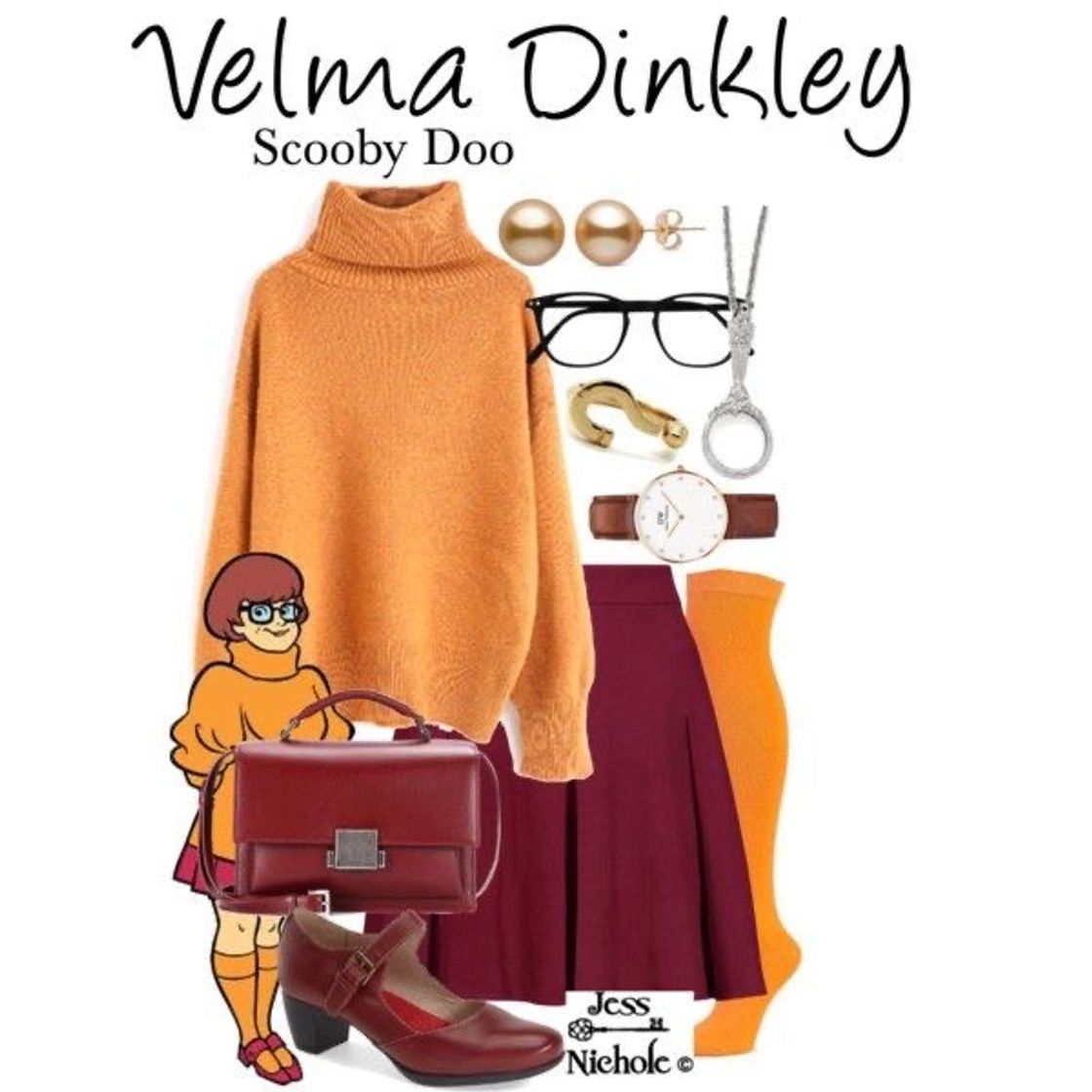 Fashion Cosplay de armário da velma scooby 