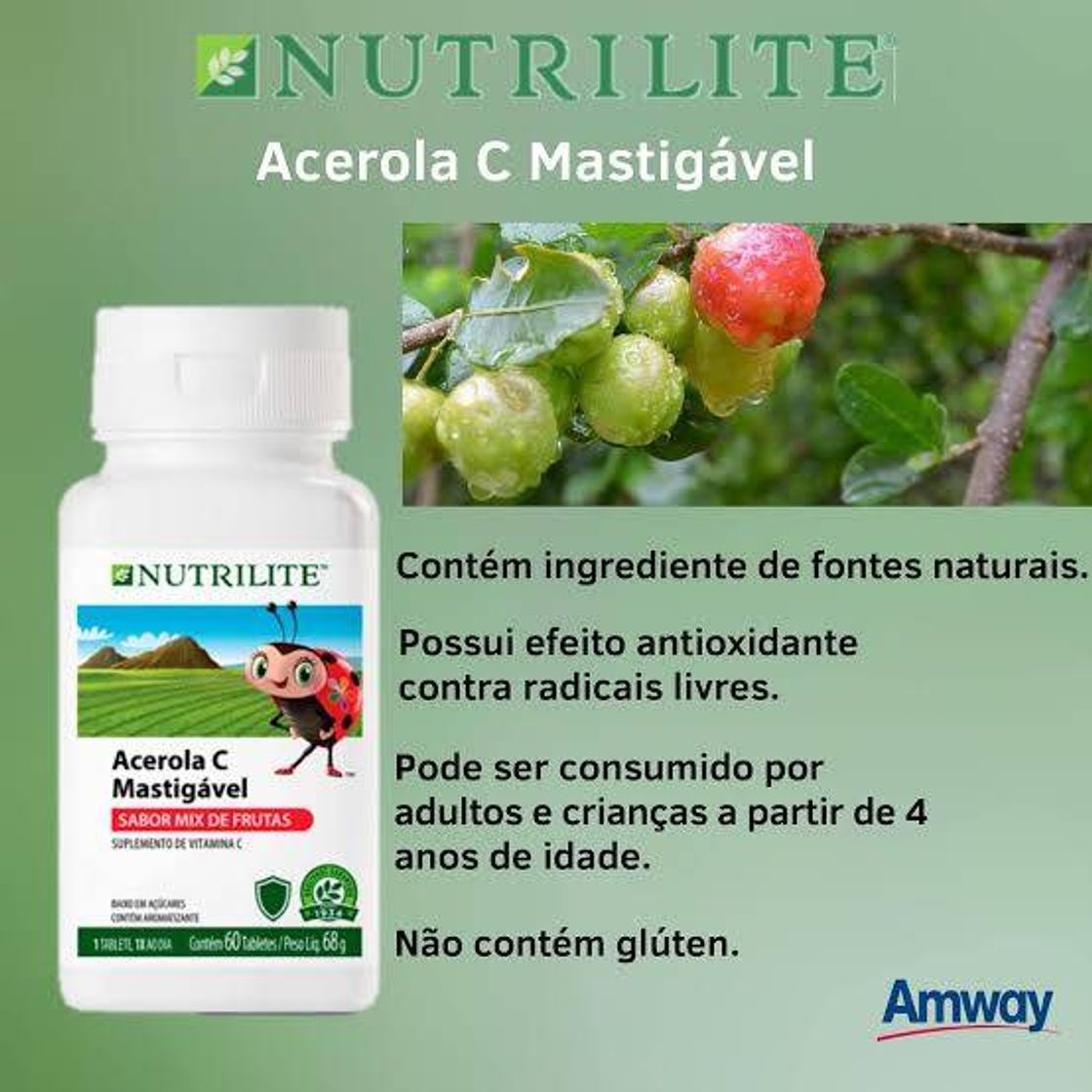 Fashion ACEROLA C MASTIGÁVEL NUTRILITE™

