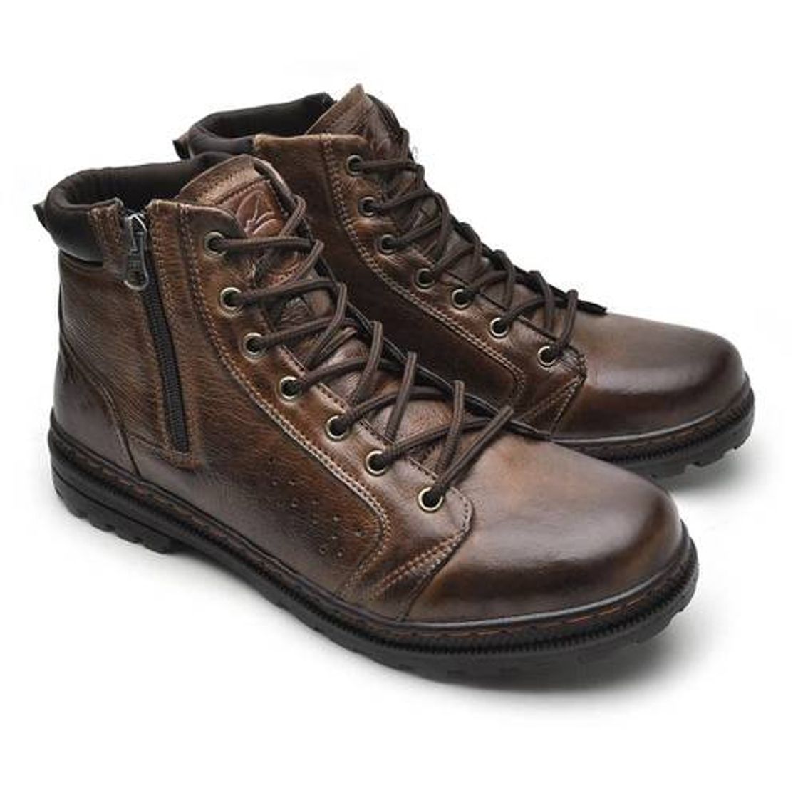 Fashion Bota em Couro Masculina Vacanza - Chocolate