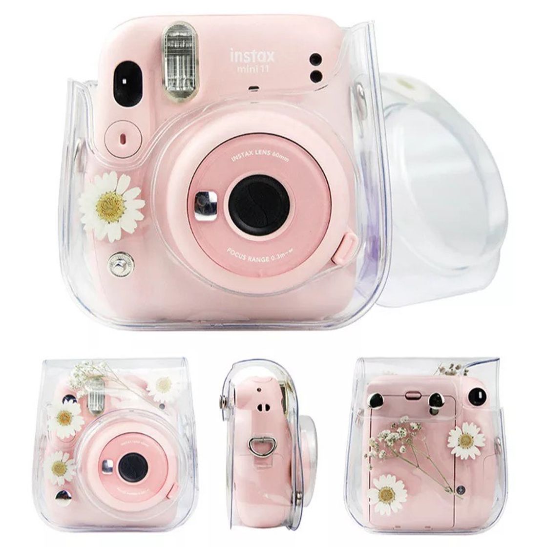 Fashion Funda transparente con margaritas Fujifilm Instax Mini 11