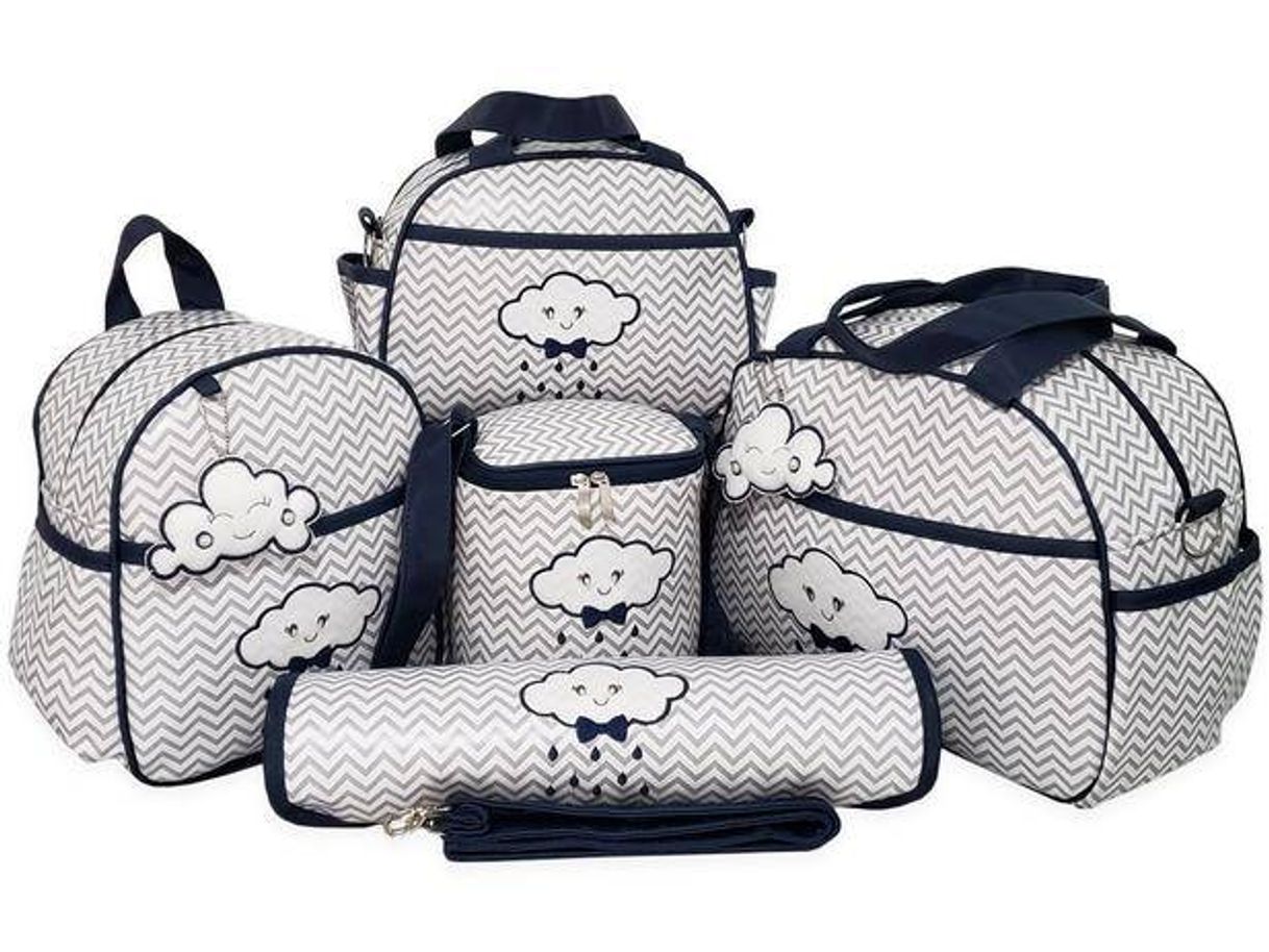 Fashion Bolsas de Maternidade Nuvem Chuva de Amor 5 peças Térmico Im