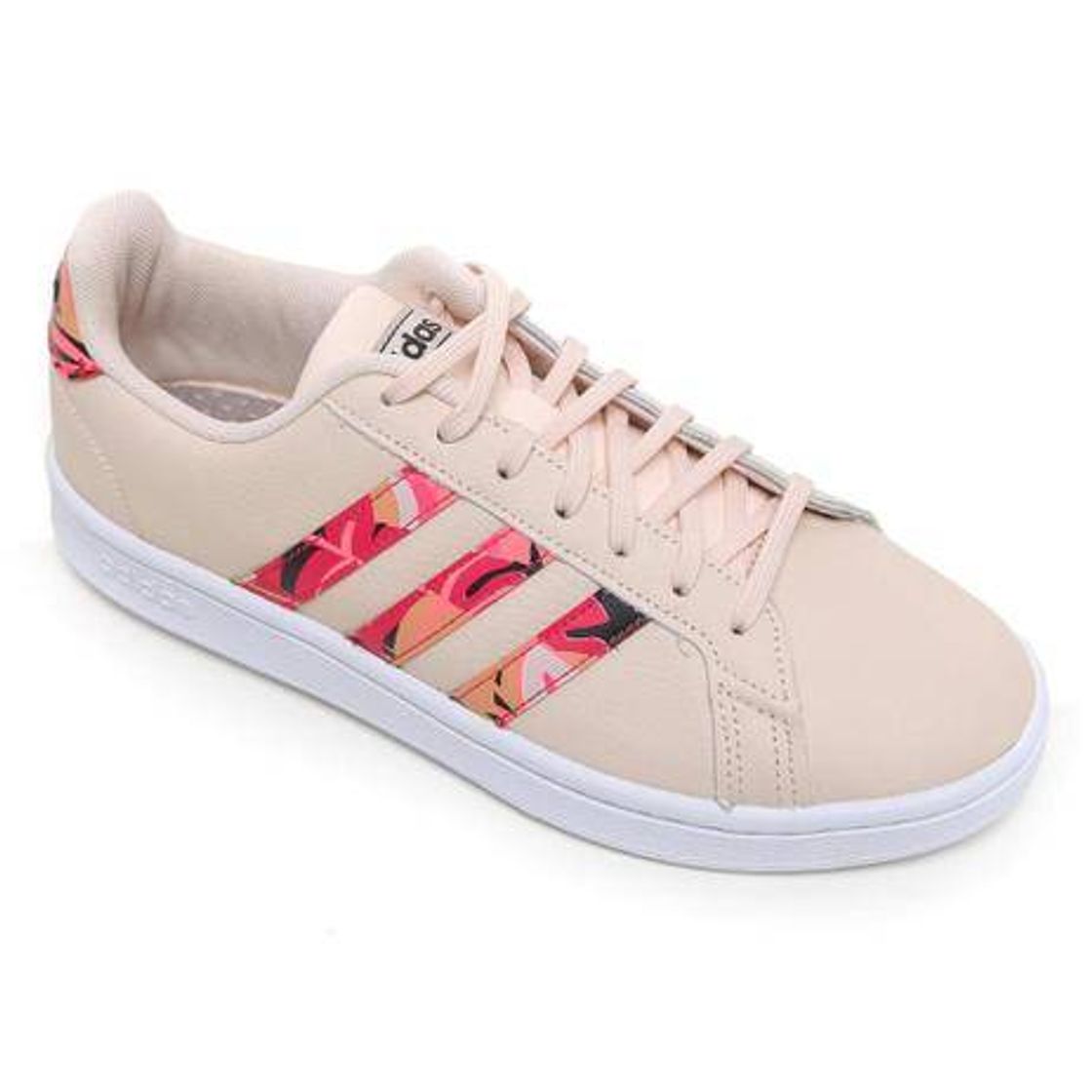 Fashion Tênis Couro Adidas Grand Court Farm Feminino