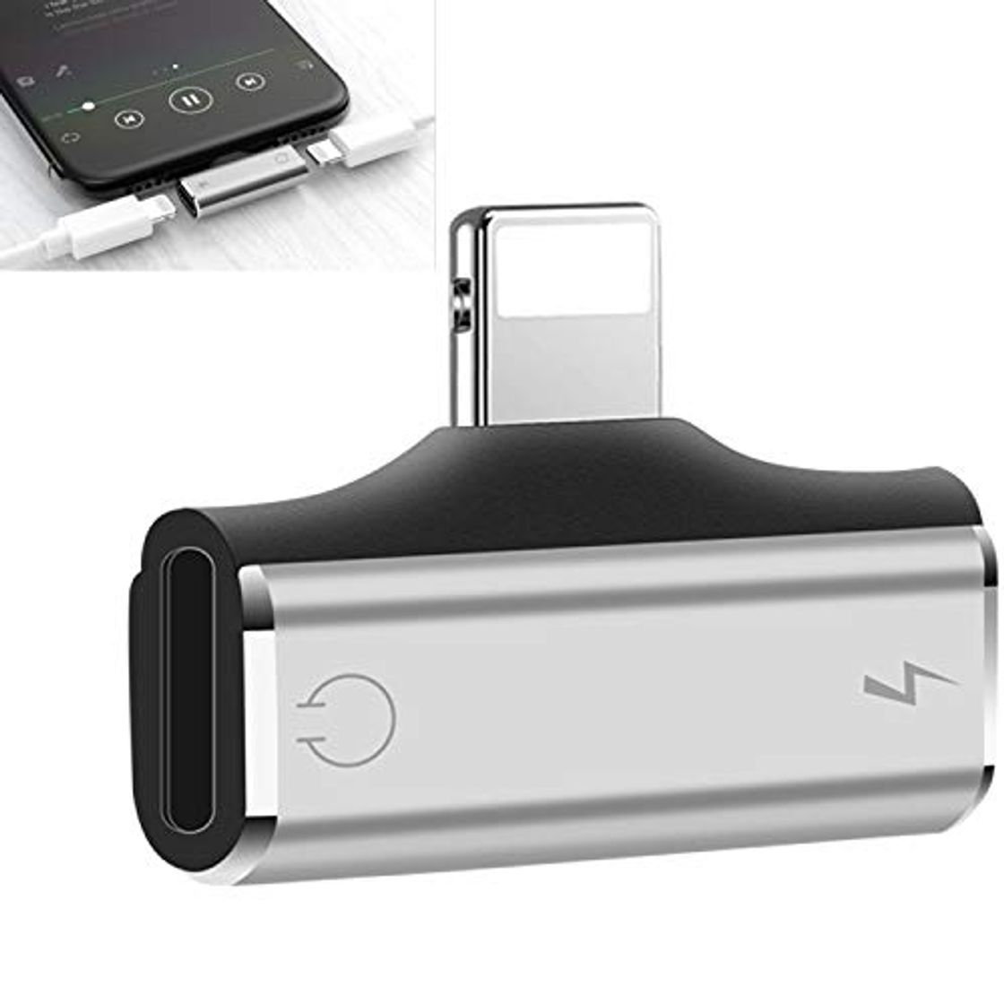 Adaptador de Auriculares para iOS 12 y Superior,Divisor Adaptador Conector de Auriculares