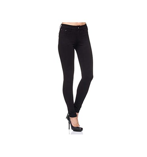 Elara Pantalón Elástico de Mujer Skinny Fit Jegging Chunkyrayan H01 Black 50