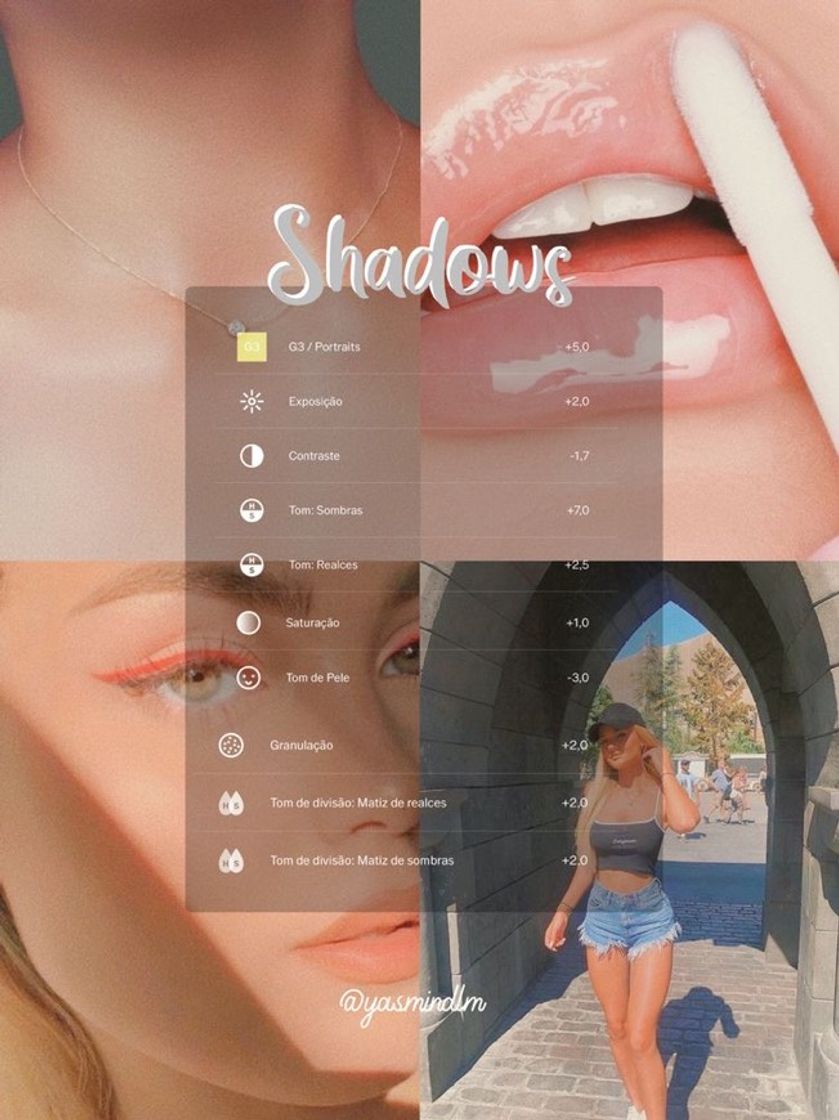 Moda Filtro vsco shadows