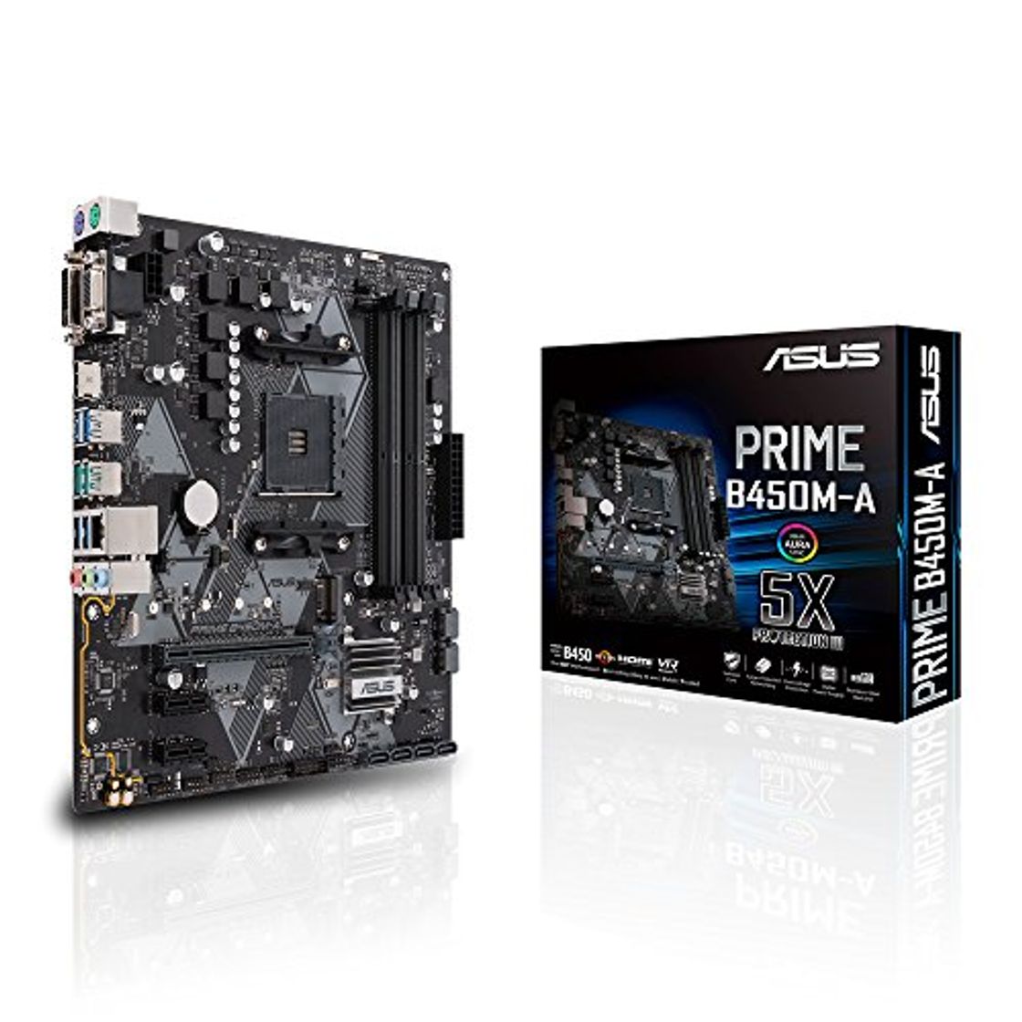 Electrónica Asus PRIME B450M-A AMD AM4 B450 mATX - Placa con Aura Sync