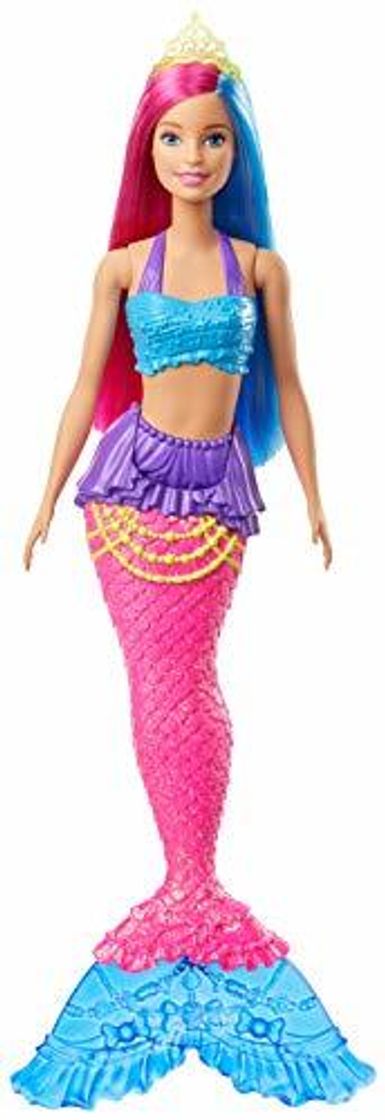 Product Barbie Dreamtopia Muñeca Sirena, pelo rosa y azul, regalo para niñas y