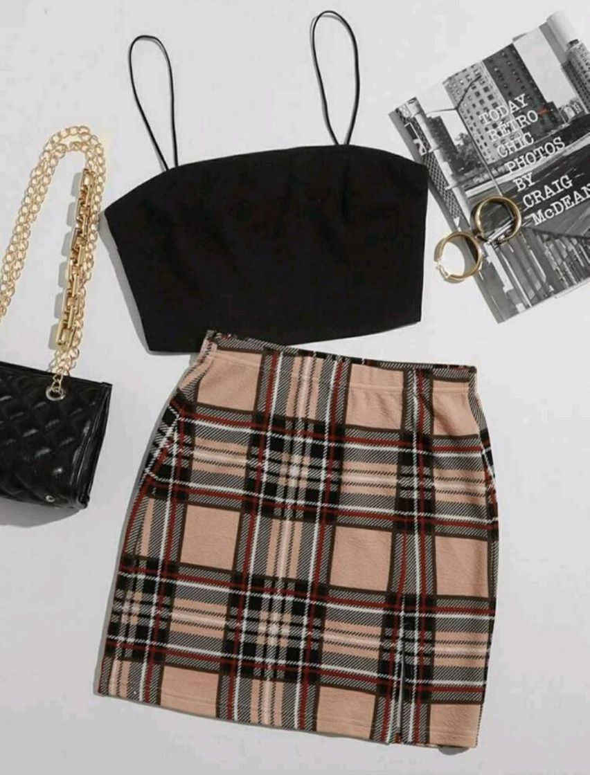 Fashion Conjunto saia e cropped