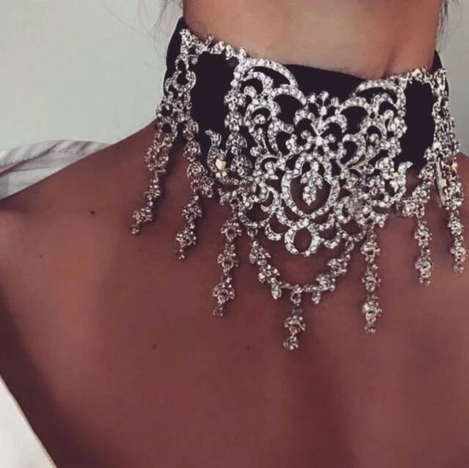 Moda Colar com pingente vazado de strass-colar choker feminino de