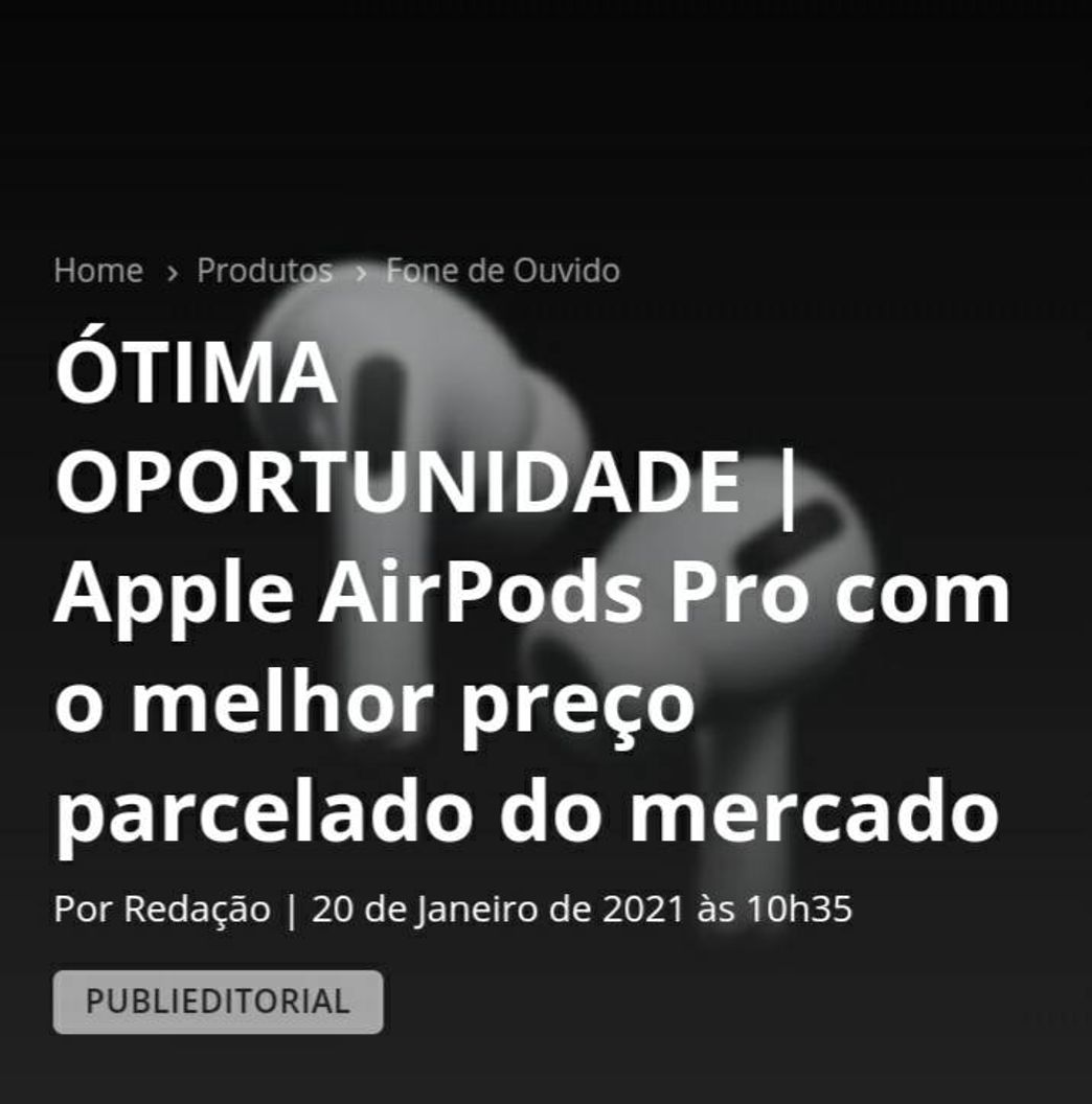 Moda Fone de ouvido Apple AirPods