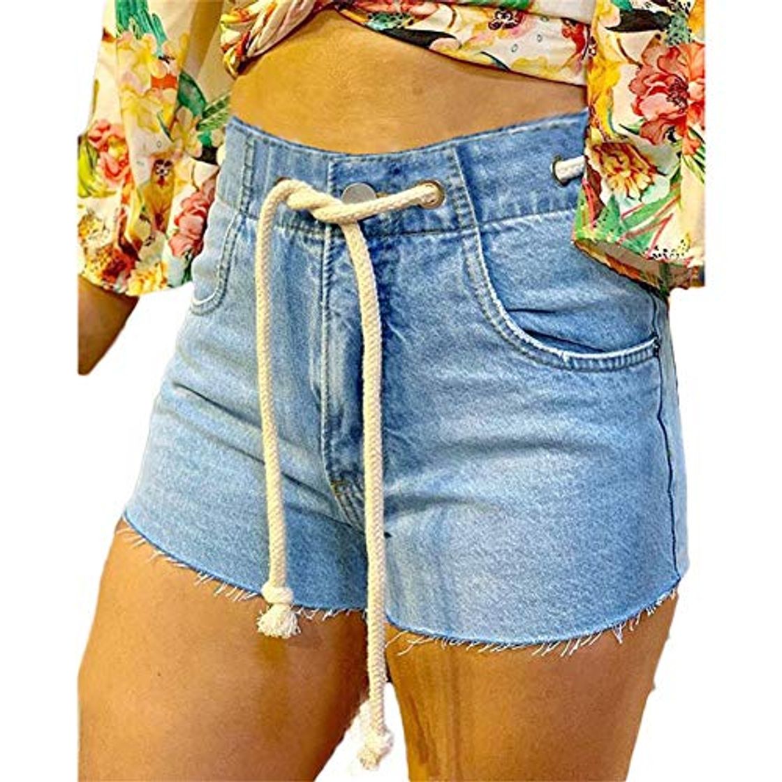 Moda Saoye Fashion Taille Haute De L'Été Droit Jean Court Femmes Inlying Cordon Vêtements de Fiesta De Serrage À Classique Polyvalent Court Jeans Hotpants Mode Féminine Shorts Simples