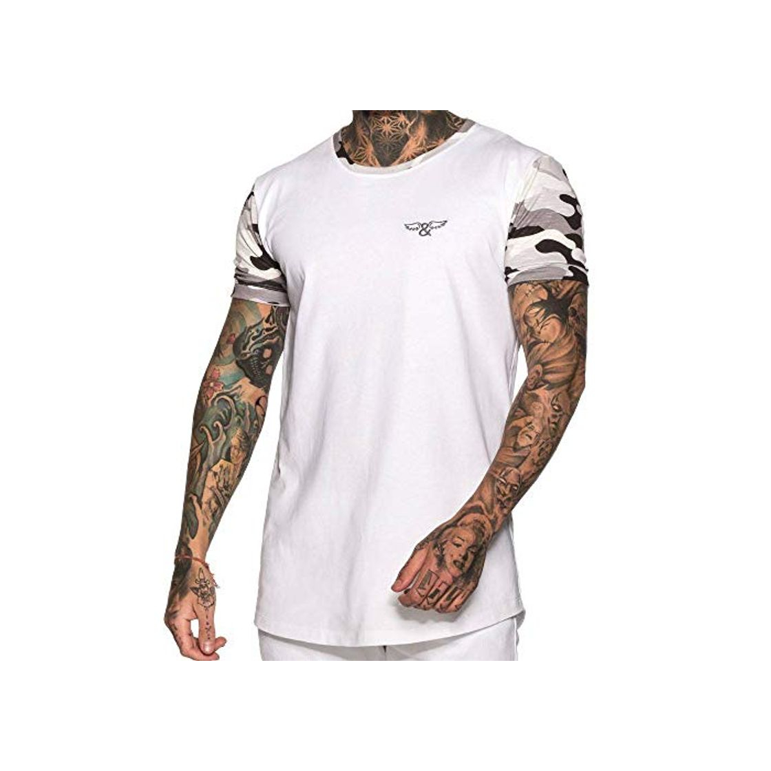 Fashion ELIU Camiseta Camo Gris - M