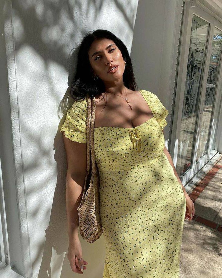 Moda Vestido Amarelo Vintage Plus Size 