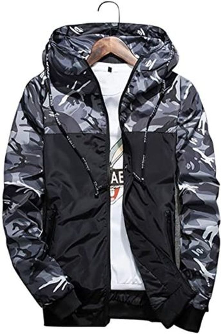 shepretty Hombre Softshell Funciones Chaqueta para Exterior Impermeable Color Verde Cortavientos