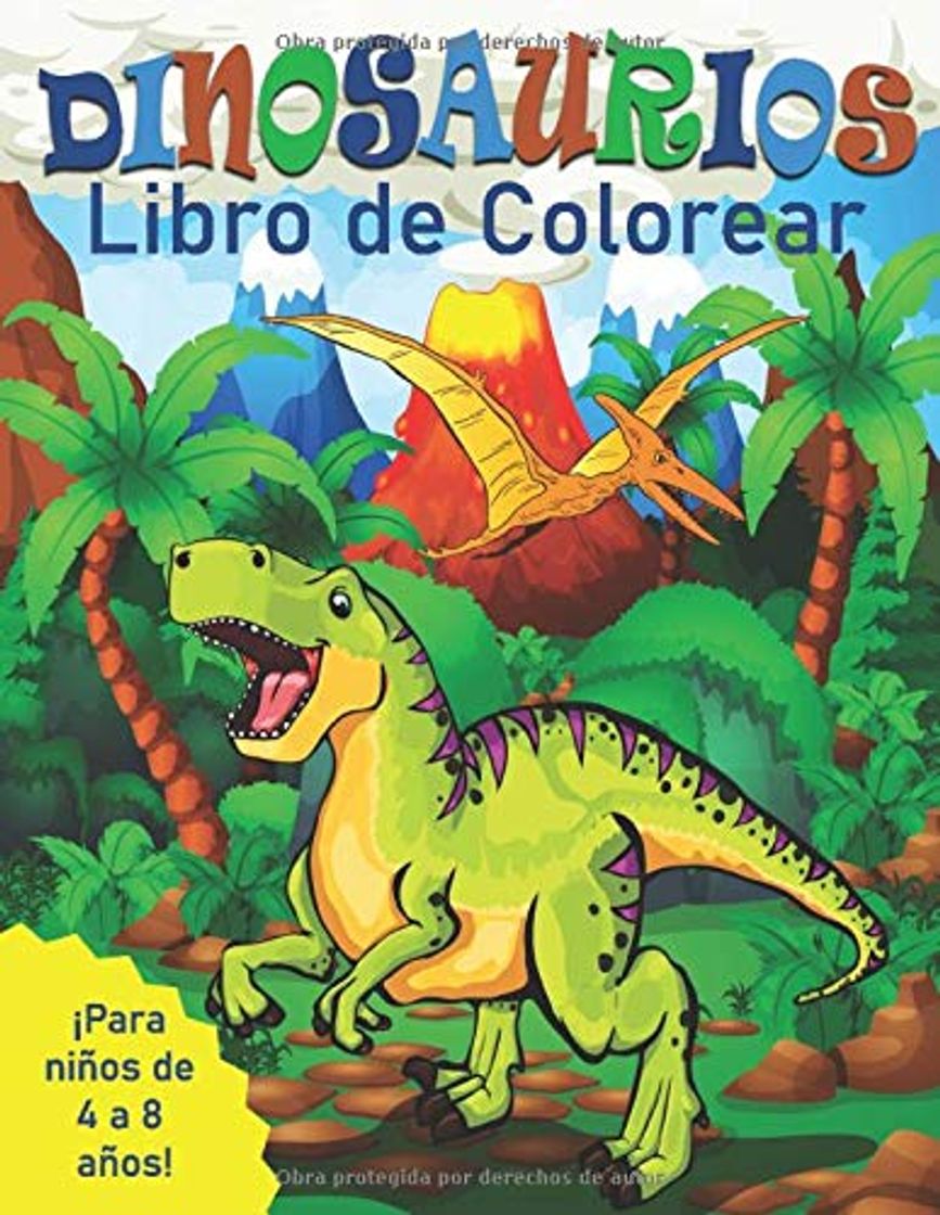 Libro Dinosaurios Libro de Colorear para Niños de 4 a 8 Años