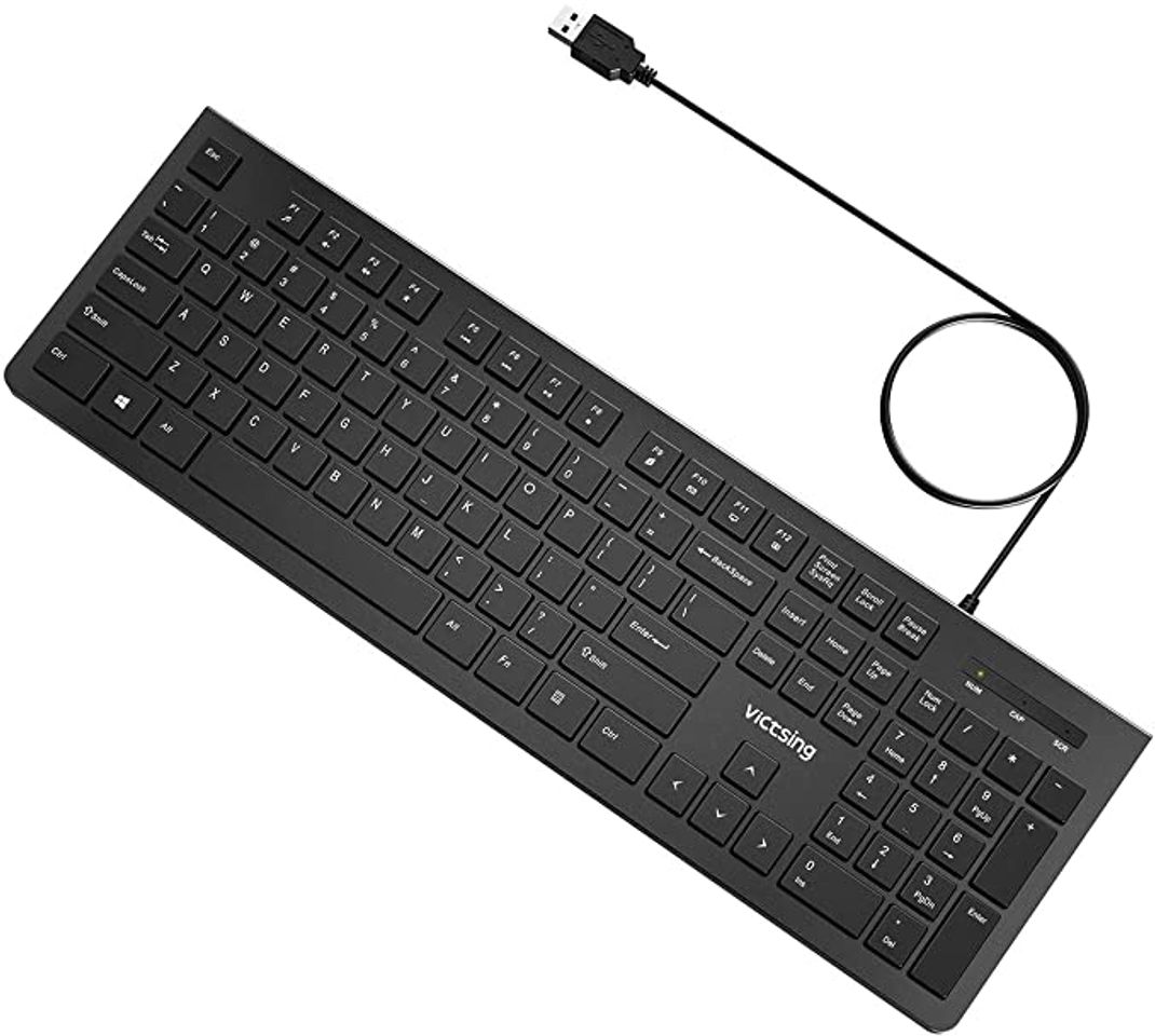 Producto VicTsing Teclado inalámbrico [luz indicadora ampliada], Teclado de computadora de 2,4 GHz,