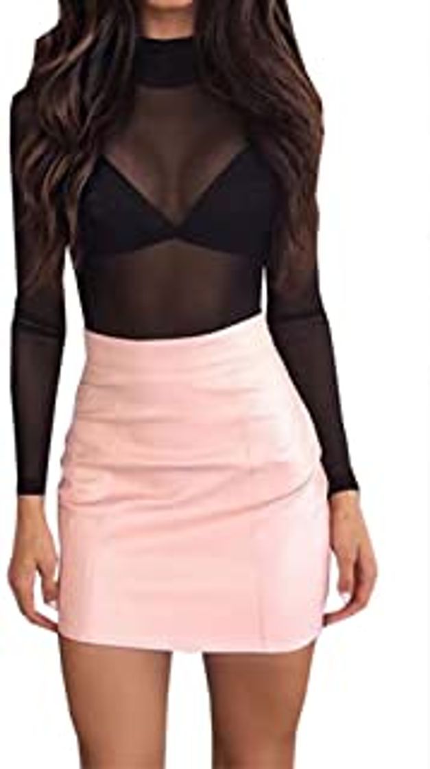 Producto Loalirando Crop-Top Transparente Mujer Sexy de Manga Larga con ángeles Impresos Top