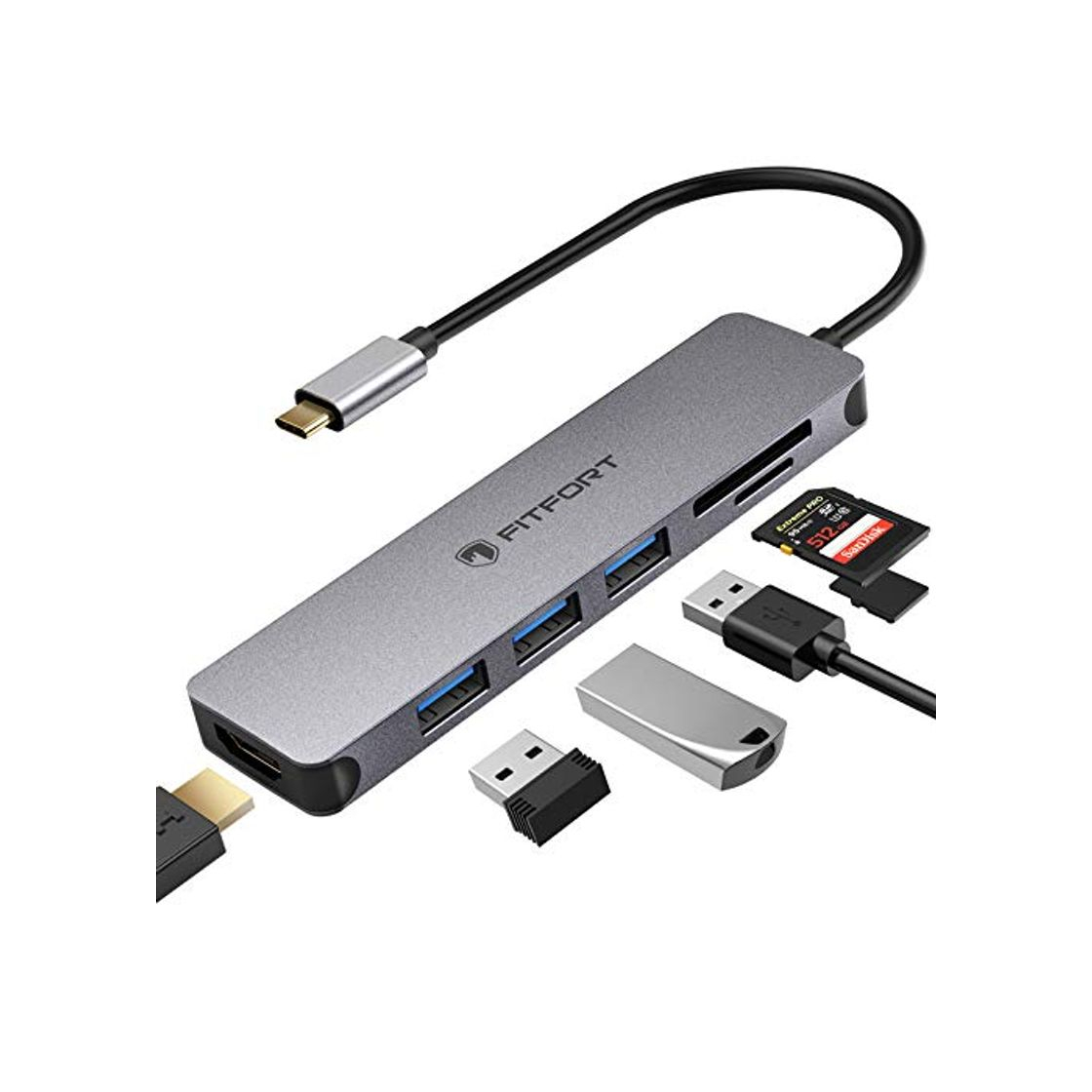 Producto Hub USB C - 7 En 1 USB C Adaptador a HDMI