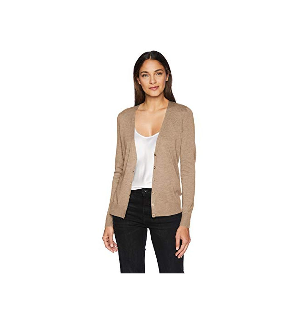 Fashion Amazon Essentials - Cárdigan ligero con cuello en V para mujer, Beige