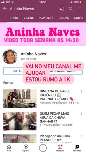 Vai no meu canal me ajudar estou rumo a 1k 🙏🥰❤️🥺