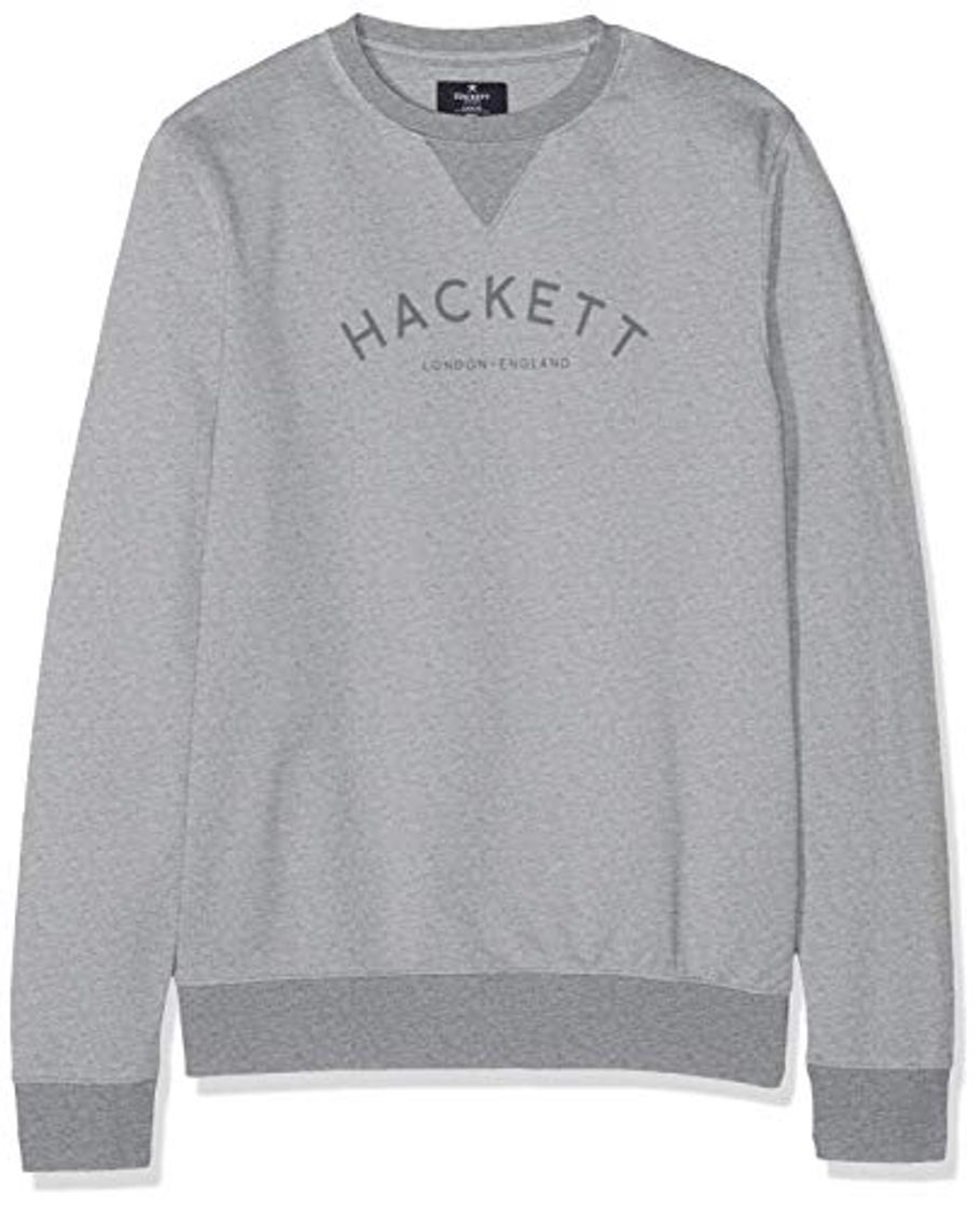 Social Hackett London Classic Logo Crew Sudadera, Gris