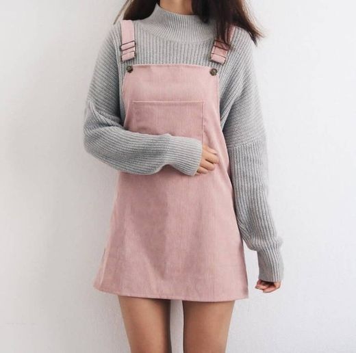 sweet corduroy overall mini dress