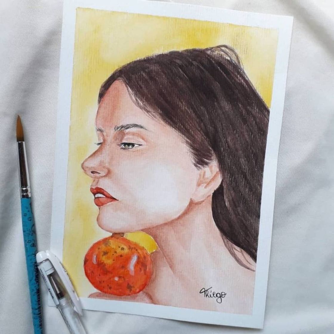 Social Inspiração Retrato Aquarela 