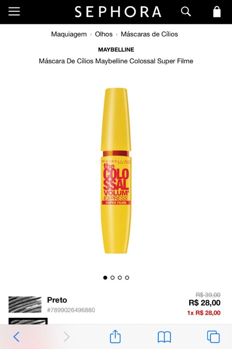 Fashion Máscara De Cílios Maybelline Colossal Super Filme