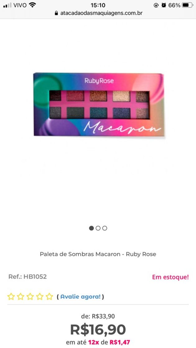 Moda Paleta de Sombras Macaron - Ruby Rose