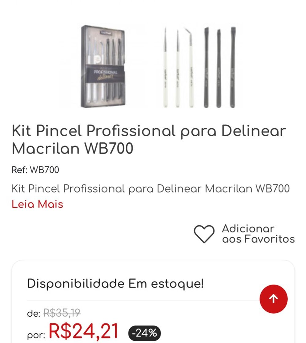 Fashion Kit Pincel Profissional para Delinear Macrilan WB700 - Preço ...