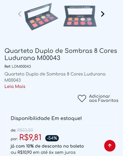 Quarteto Duplo de Sombras 8 Cores Ludurana M00043 - Preço de ...