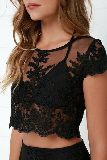 Blusa transparente bordada