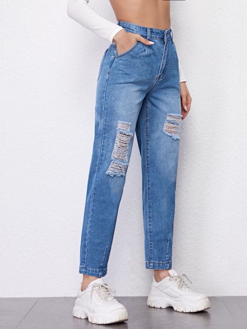 Calça jeans cintura alta 