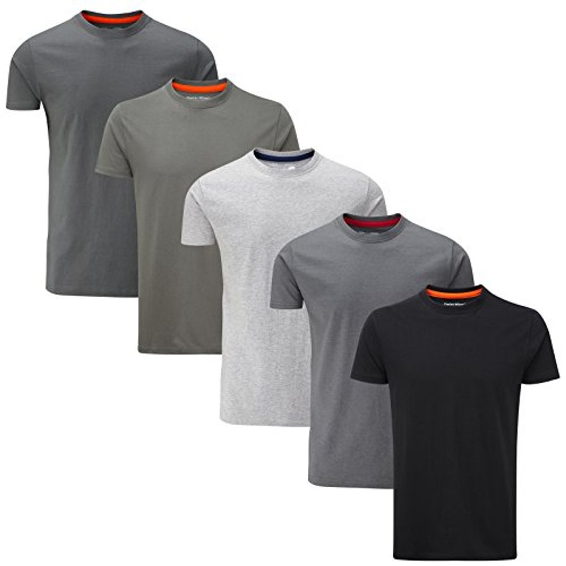 Social Charles Wilson Paquete 5 Camisetas Cuello Redondo Lisas