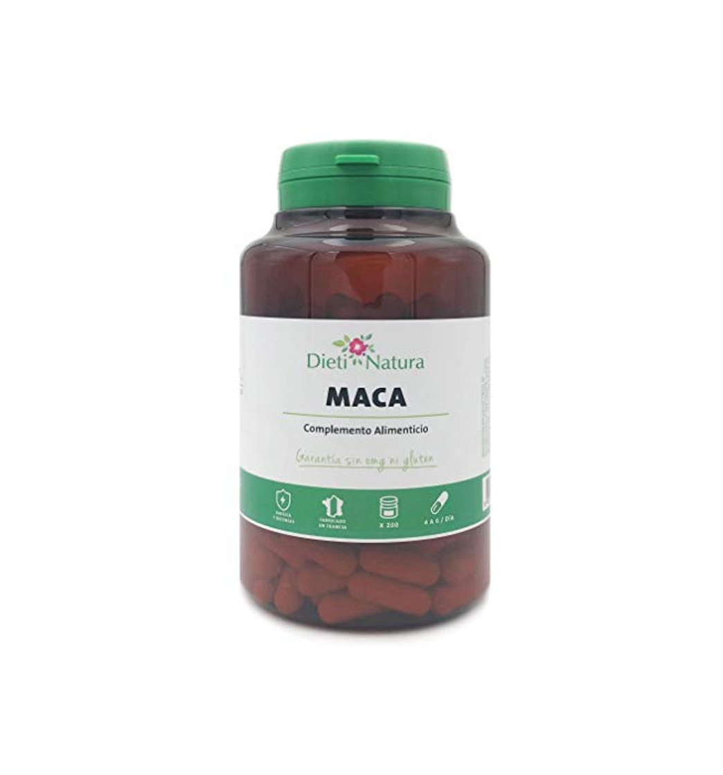 Producto Maca 200 cápsulas de Dieti Natura. Ayuda a dinamizar el organismo [Fabricado