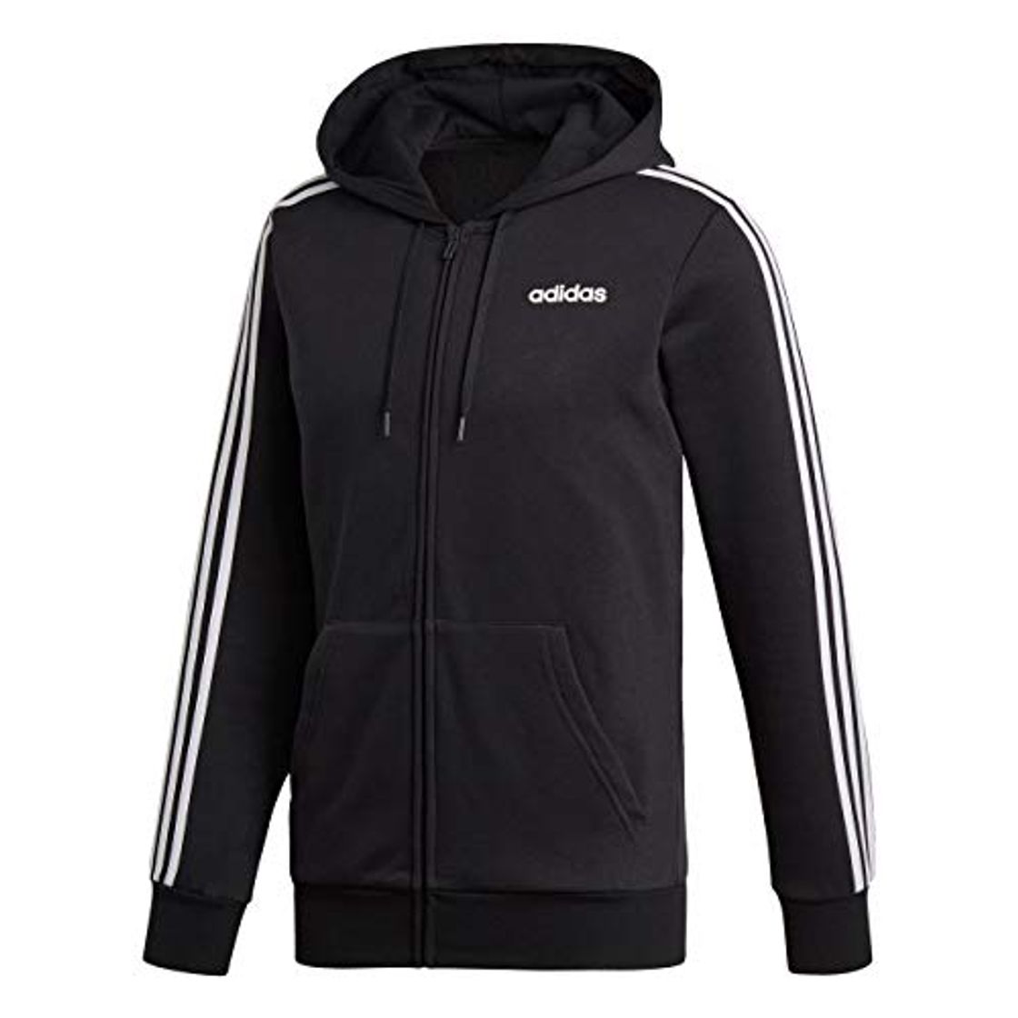 Fashion adidas E 3S FZ FL Sudadera, Hombre, Black