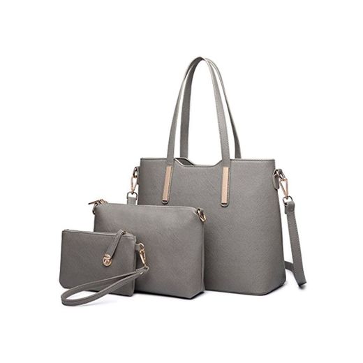 Miss Lulu Bolso Totes para Mujer de Mano Moda 3Pcs Bolsos de