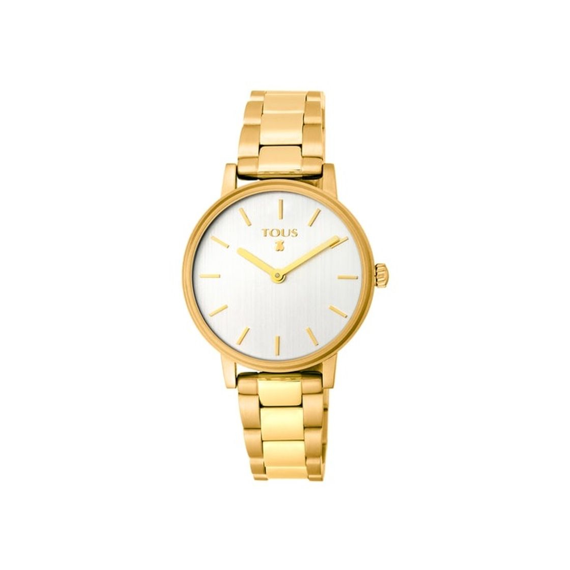 Social Reloj Rond Straight de acero IP Dorado