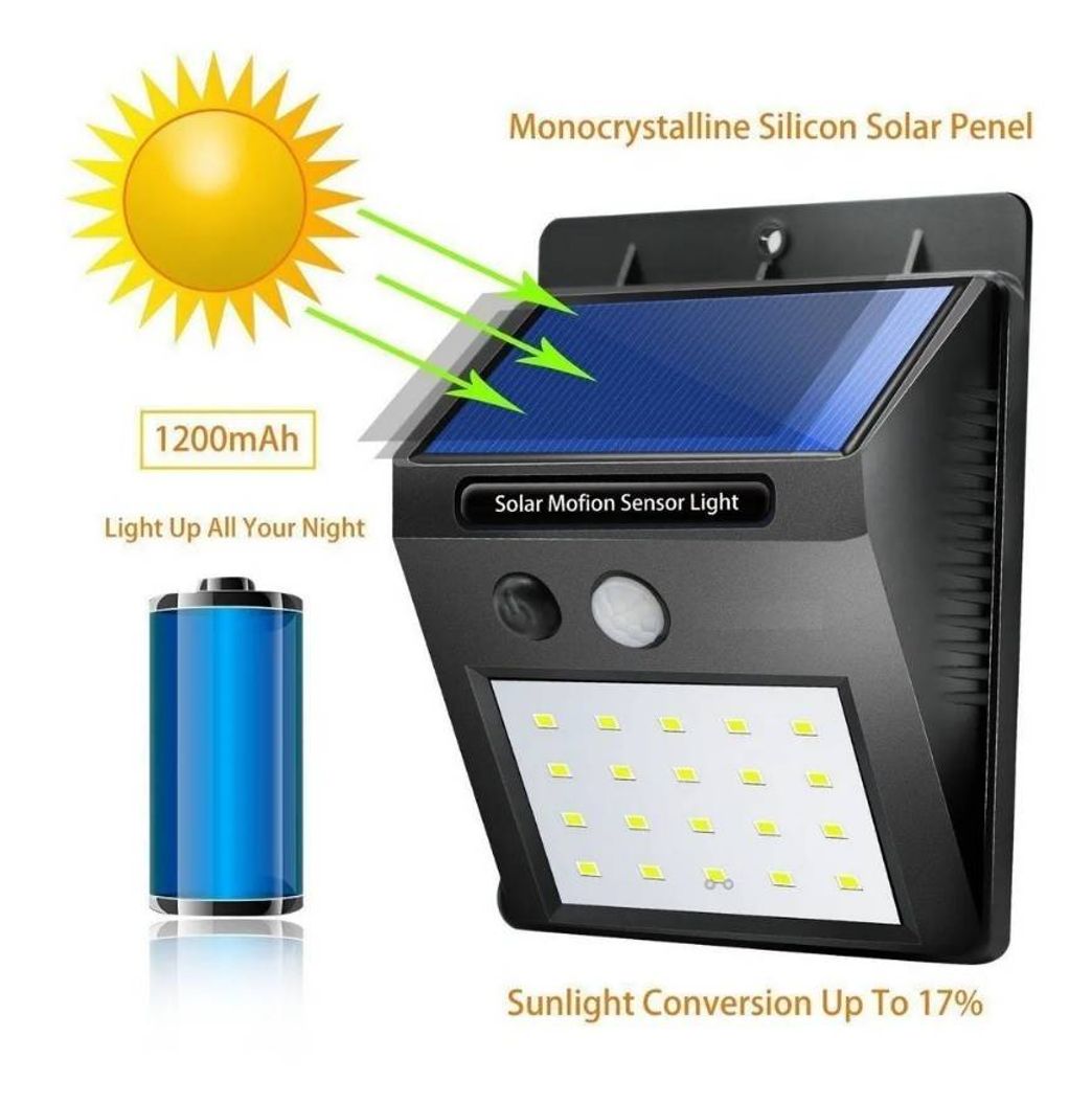 Moda Luminária solar com acendimento automático.