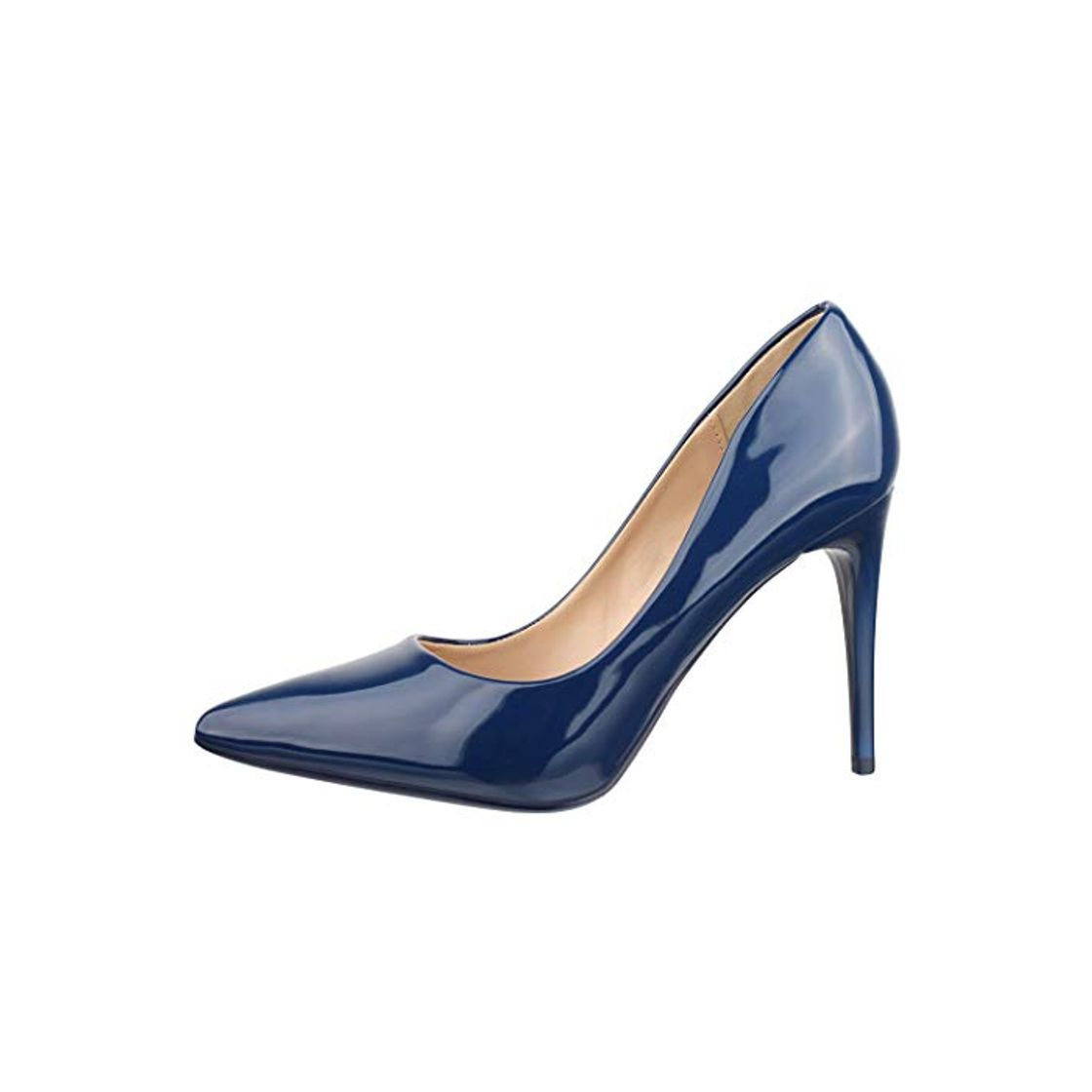 Fashion Elara Zapatos de Tacón Alto Mujer Puntiagudo Stiletto Chunkyrayan Azul Marino C