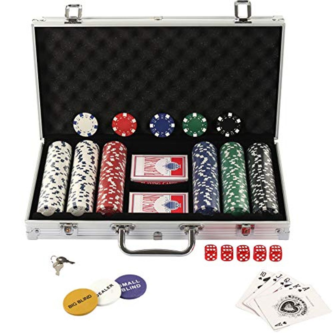 Social Display4top Juego de póquer con 300 Chips láser 12 Gramos núcleo de