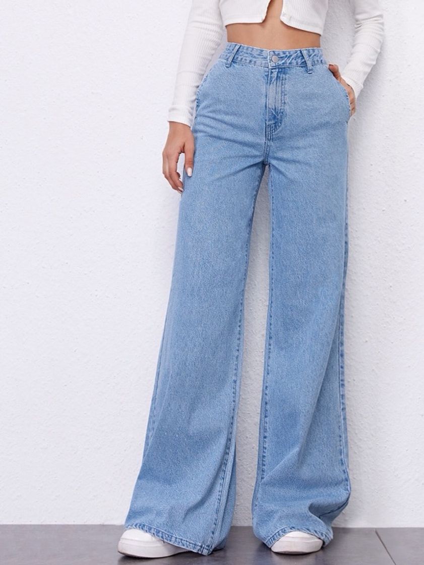 Fashion Calça jeans cintura alta 