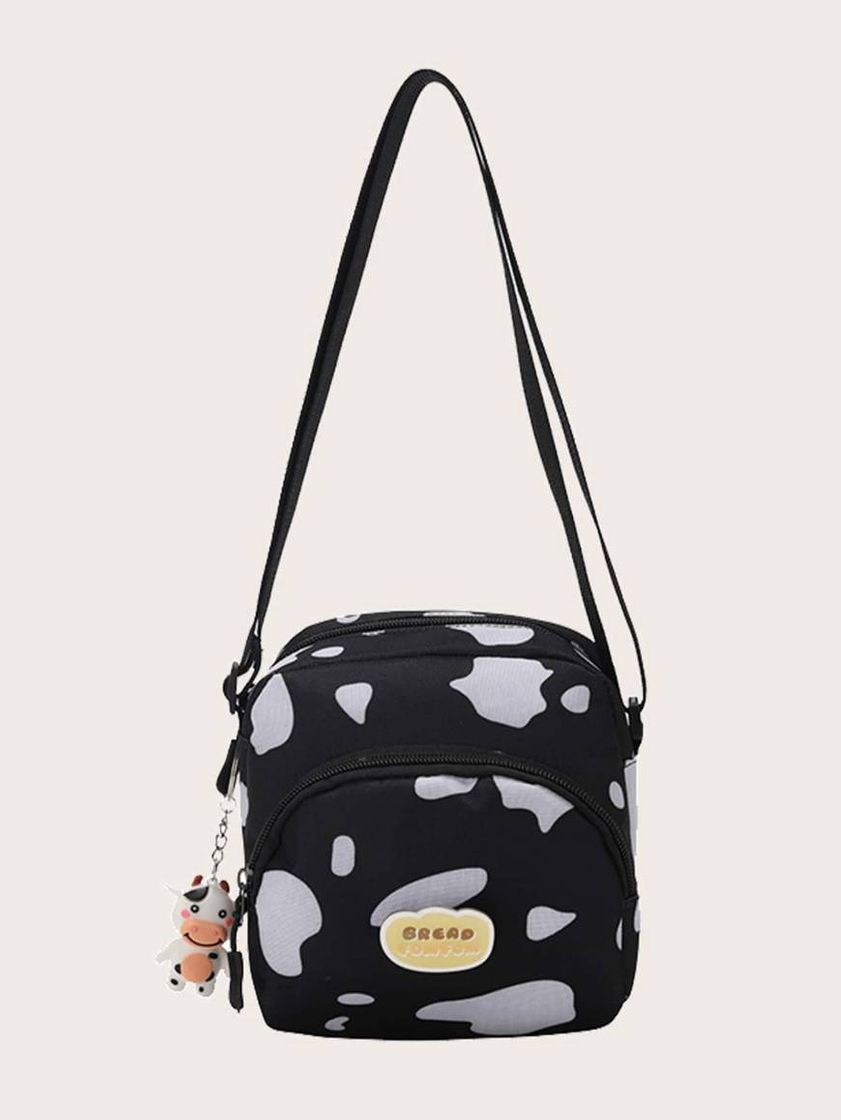 Fashion Bolsa com estampa de vaca (alças ajustáveis)