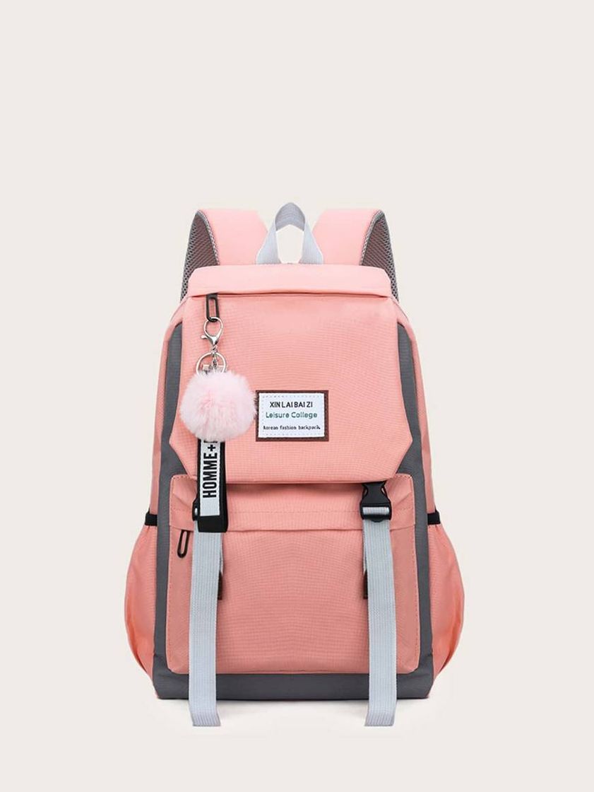 Fashion Mochila na cor rosa 