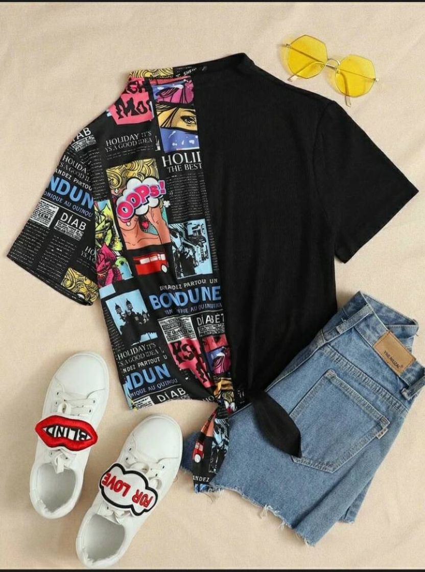 Social Multcolorido nó carta ocasional camiseta 